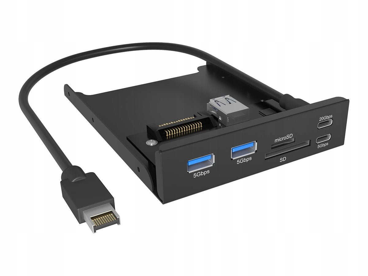 ICY BOX IB-HUB1419-i3 3.5-inch Front Panel with USB Hub and Card Reader