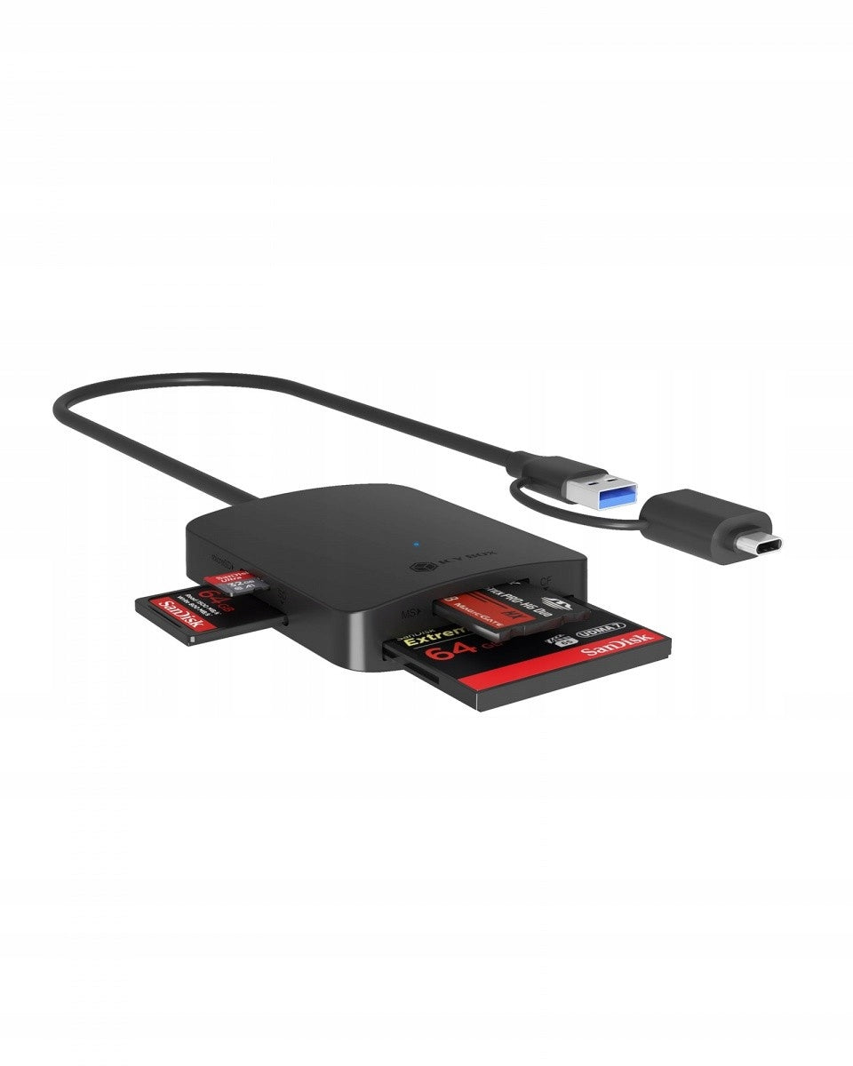 ICYBOX Card Reader CF,TF,SD,microSD, Type-C+A, IB-CR302-CU3
