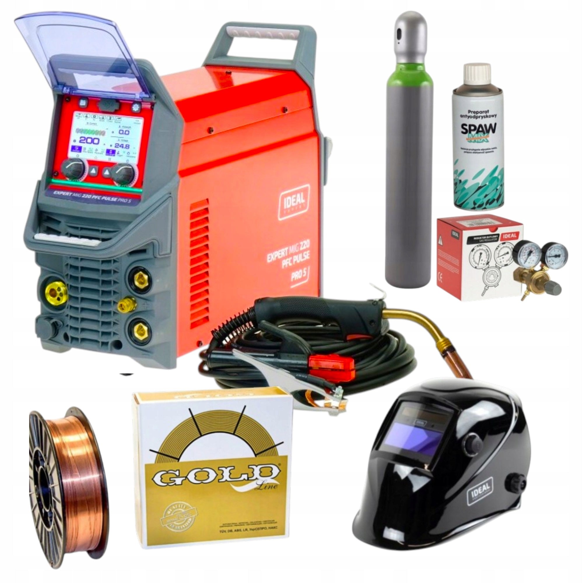 IDEAL EXPERT MIG 220 PFC PULSE Pro5 LCD 200A MIG MAG PULS MMA TIG