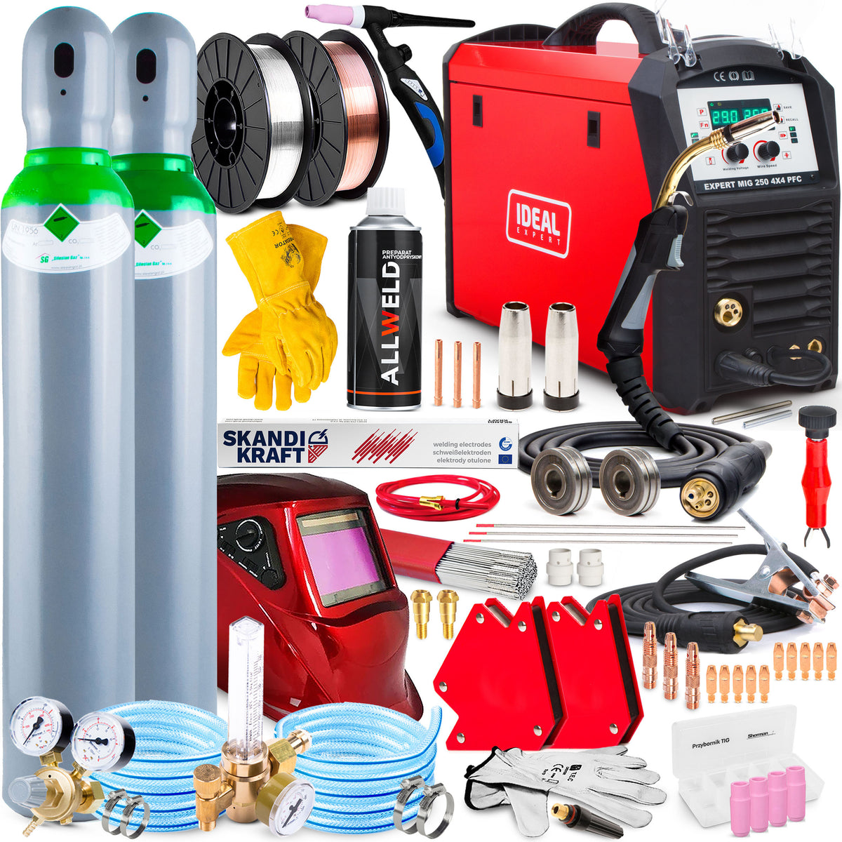 IDEAL EXPERT MIG 250 4X4 PFC MMA TIG ALUMINIUM WELDING MACHINE 230V 250A