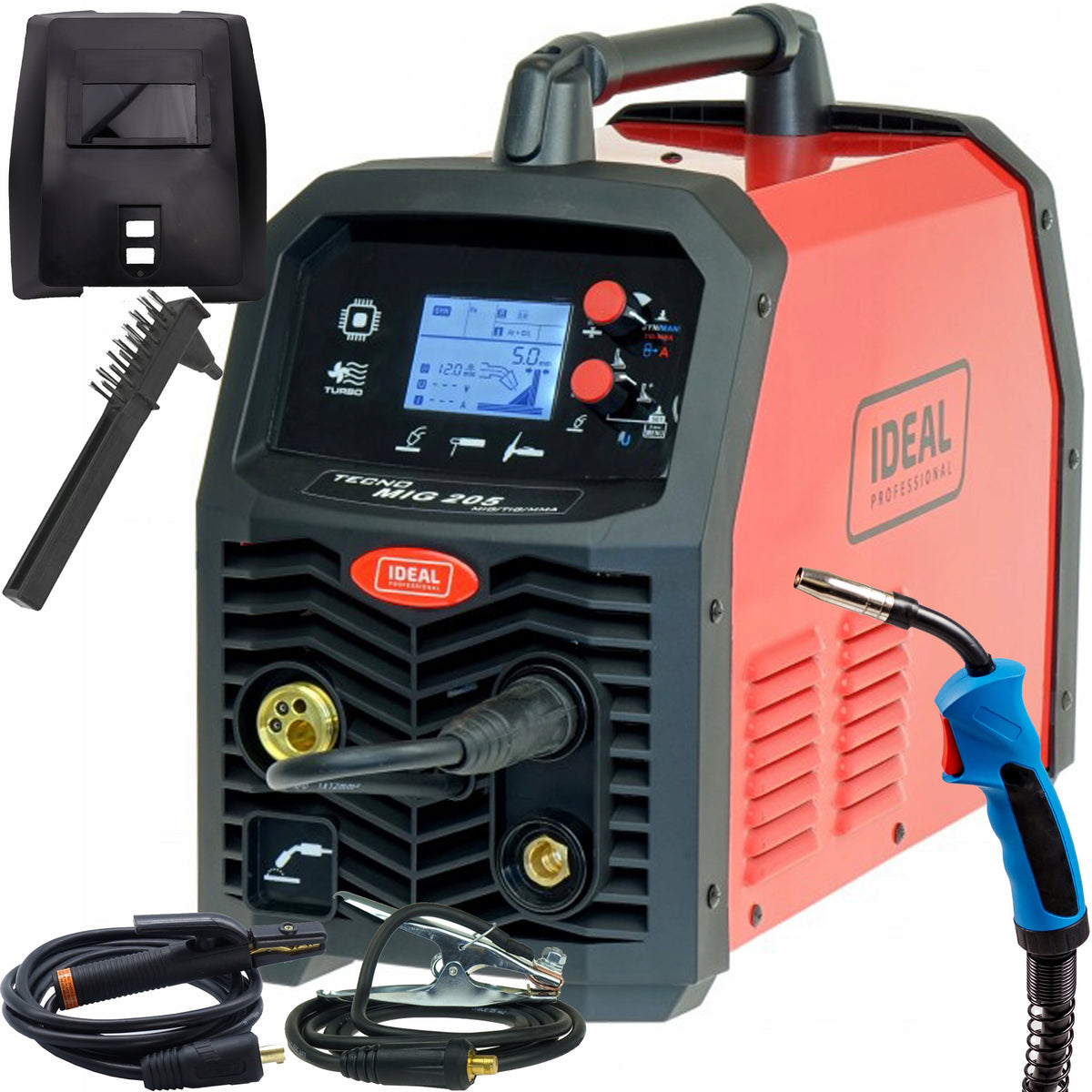IDEAL TECNOMIG 205 LCD Synergy MIG MMA TIG FLUX 200A 230V