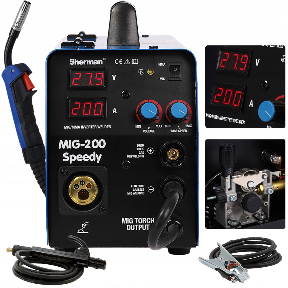 IGBT 2in1 MIG MAG 200A MMA Sherman MIGOMAT 230V