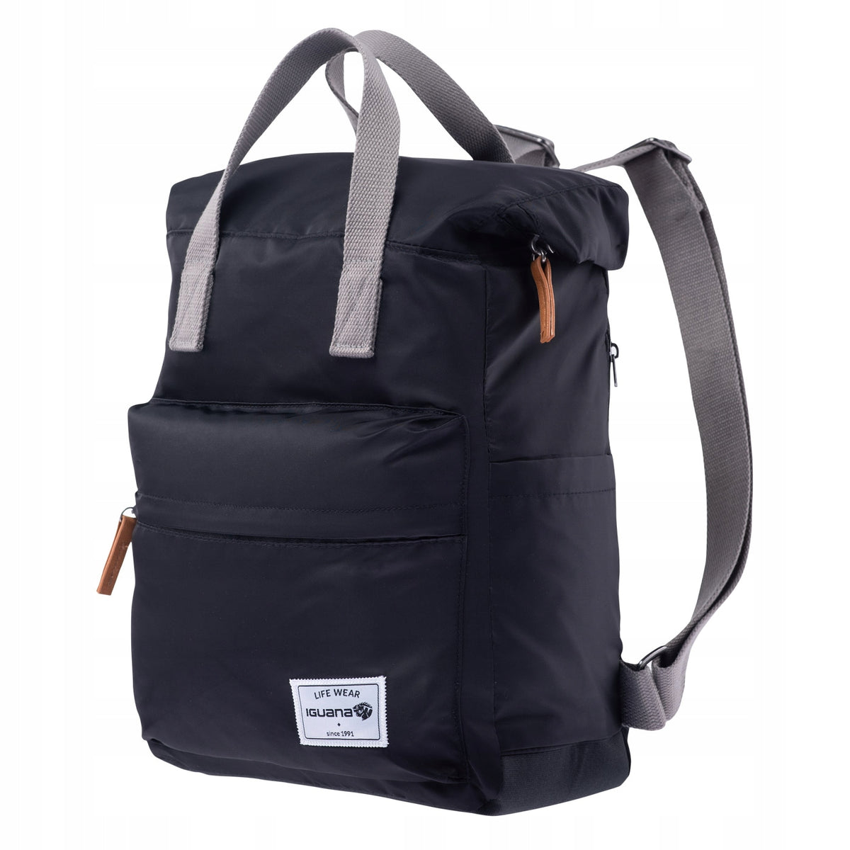 IGUANA Backpack Spacious Urban Comfortable SPINACH - Black Brand Iguana