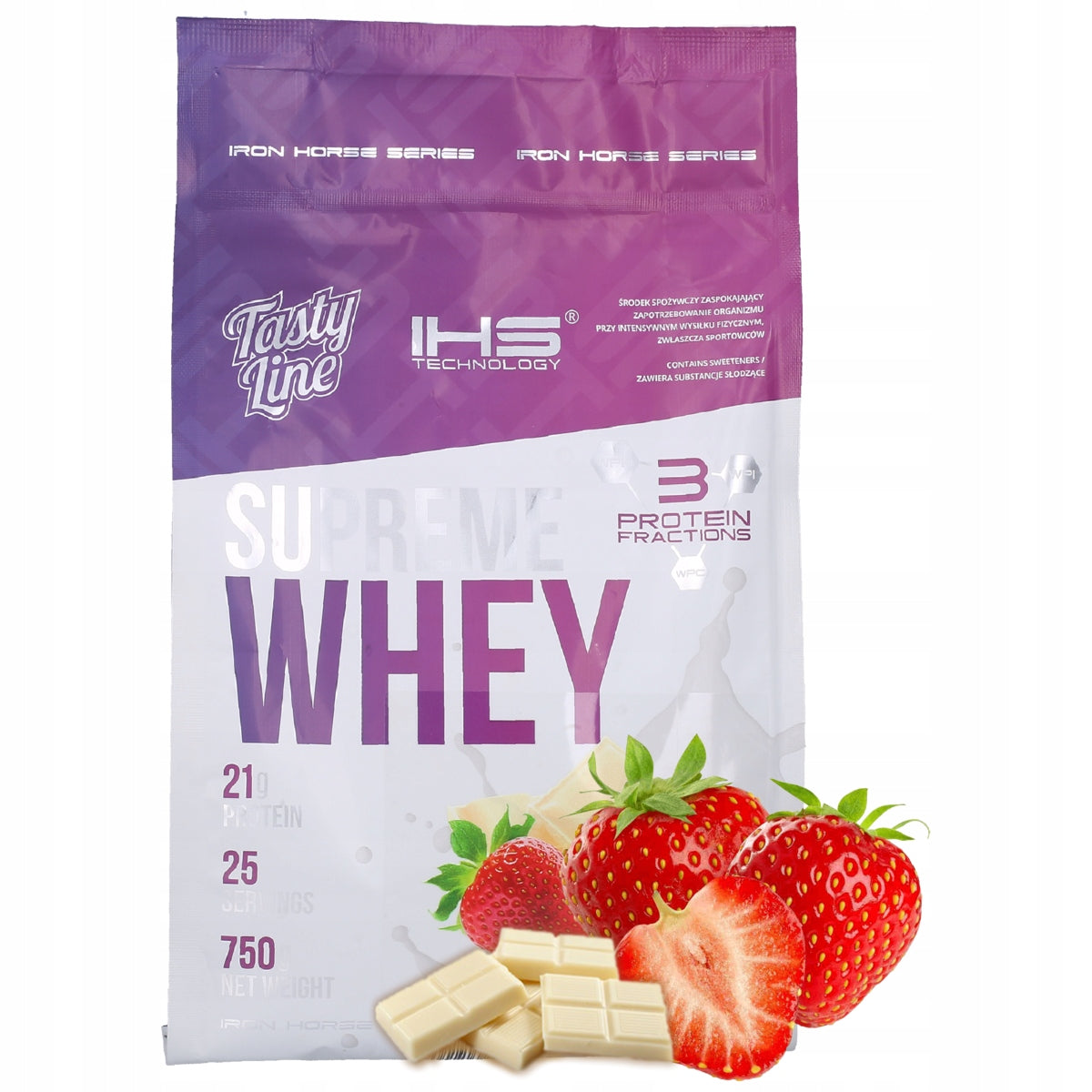 IHS IRON HORSE Supreme Whey 750g Protein Amino Acids WPC Chocolate Strawberry Packaging status original