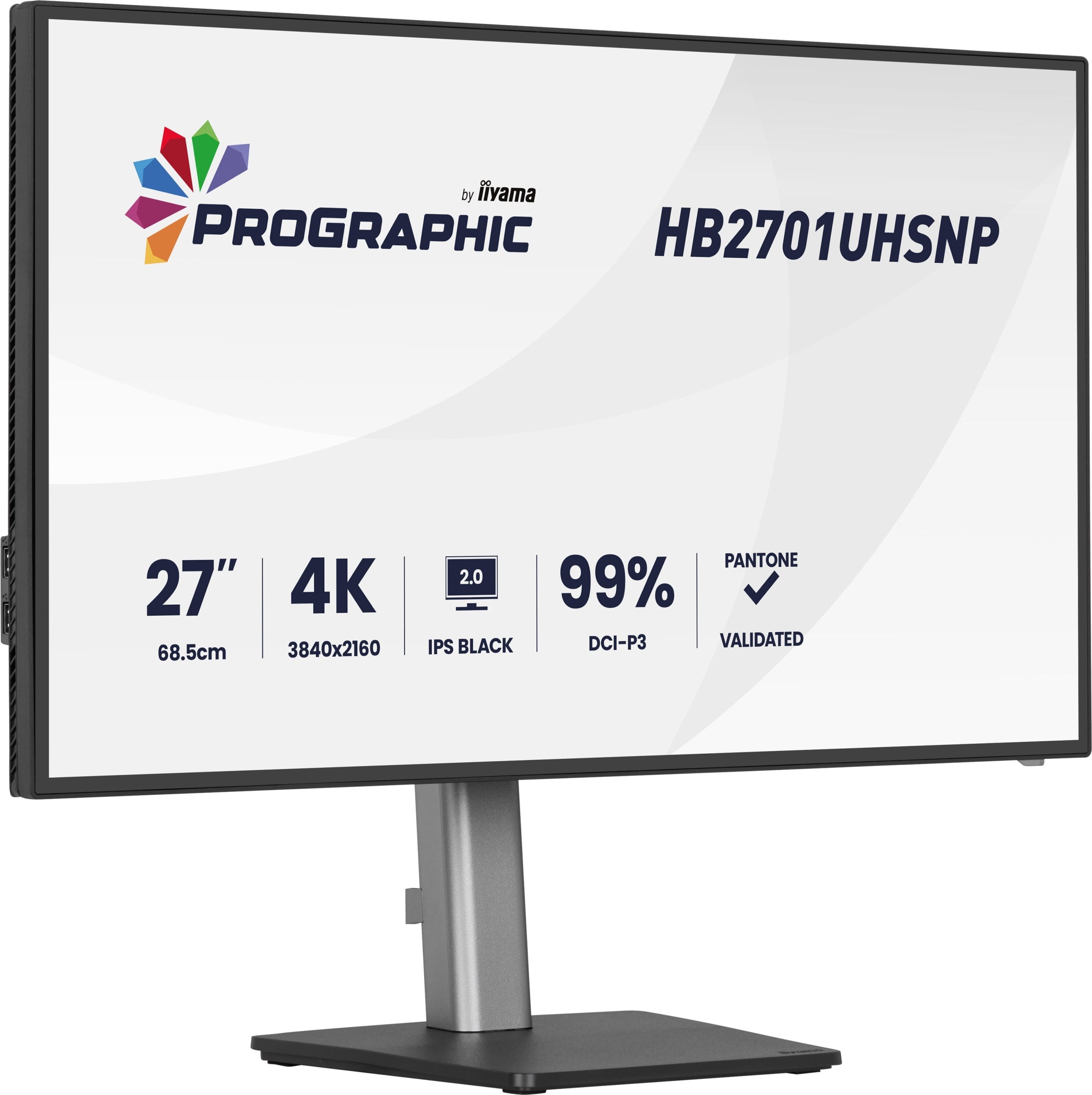 IIYAMA 27" ProGraphic HB2701UHSNP-B1 4K IPS 450cd dock HDMI DP RJ45 3000:1 Manufacturer code HB2701UHSNP-B1