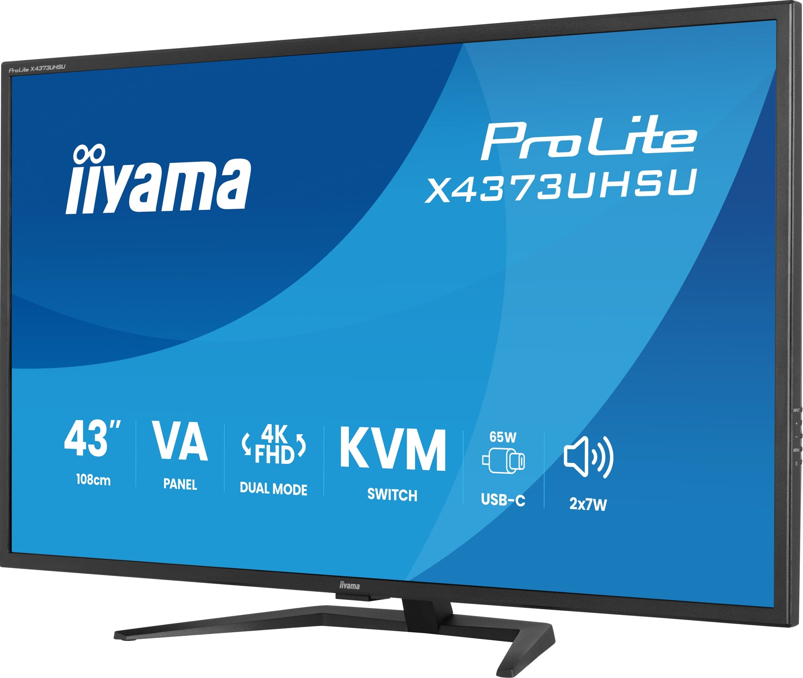 IIYAMA Monitor 42,5 X4373UHSU-B2 4K UHD VA HDMI DP USB-C(PD95W) KVM Speaker Brand iiyama