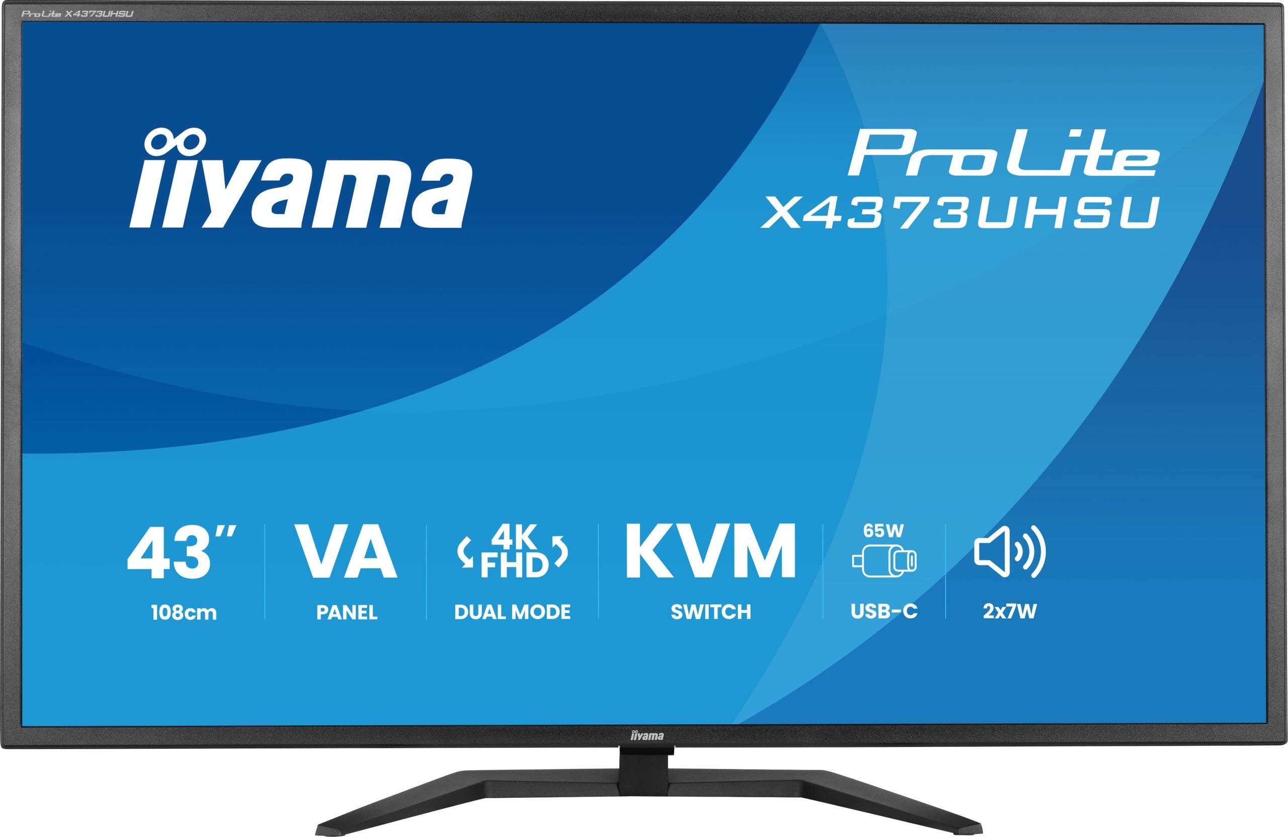 IIYAMA Monitor 42,5 X4373UHSU-B2 4K UHD VA HDMI DP USB-C(PD95W) KVM Speaker Manufacturer code X4373UHSU-B2