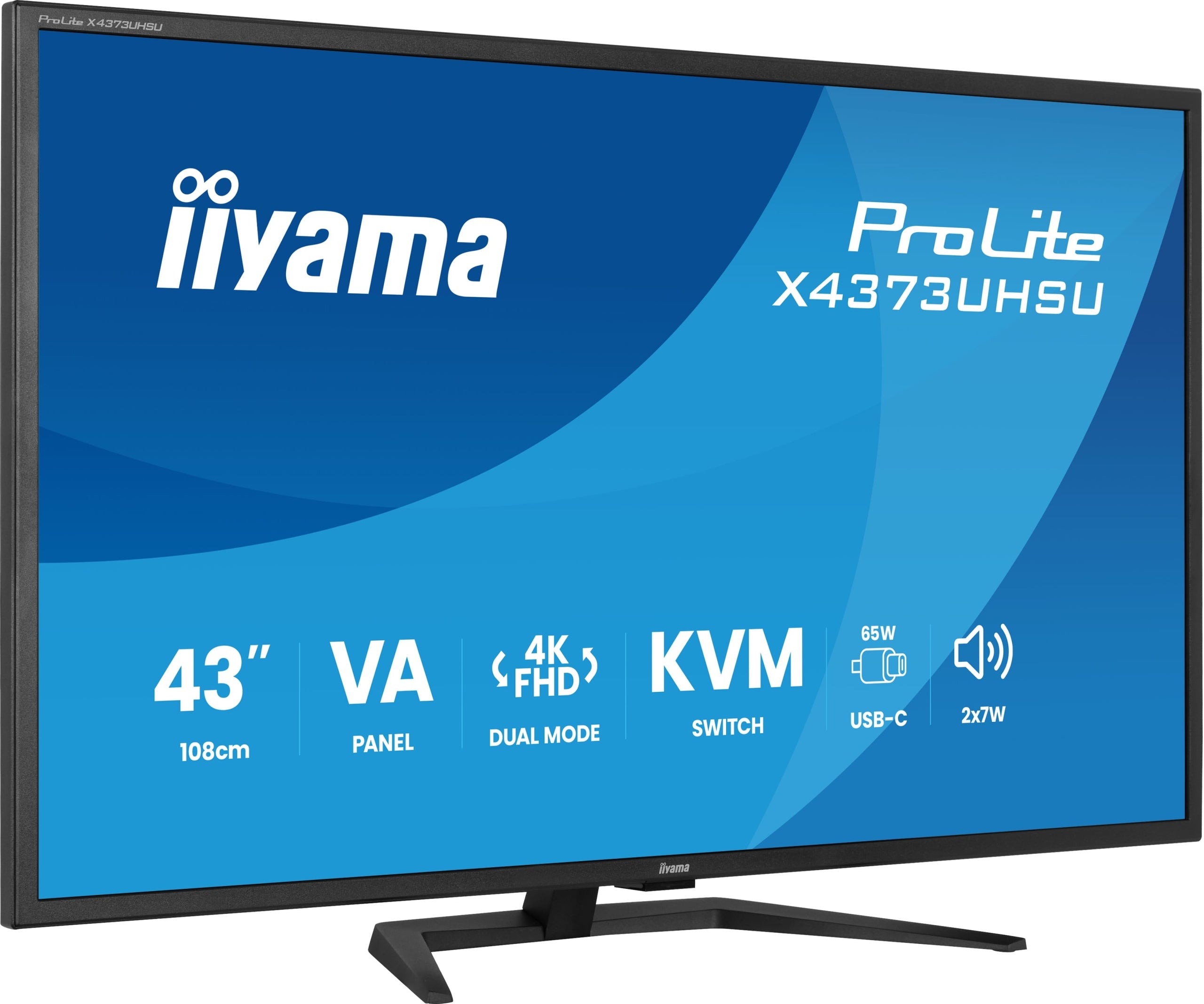 IIYAMA Monitor 42,5 X4373UHSU-B2 4K UHD VA HDMI DP USB-C(PD95W) KVM Speaker
