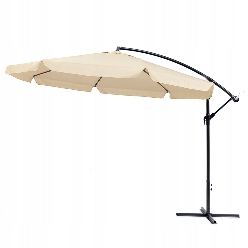 IKAR-BL-EC ECRU FOLDING GARDEN UMBRELLA WITH BOOM + COVER Product height 240 cm