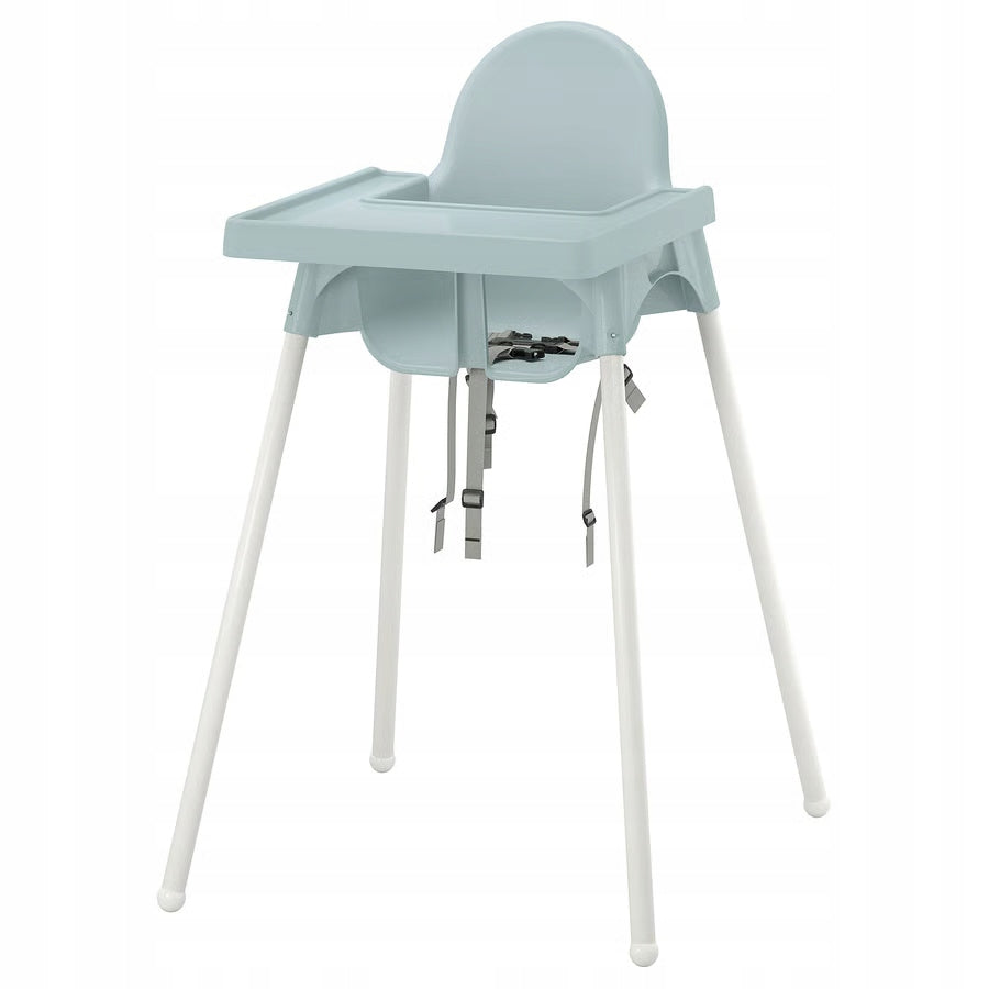 IKEA ANTILOP Highchair with tray, grey-blue/white