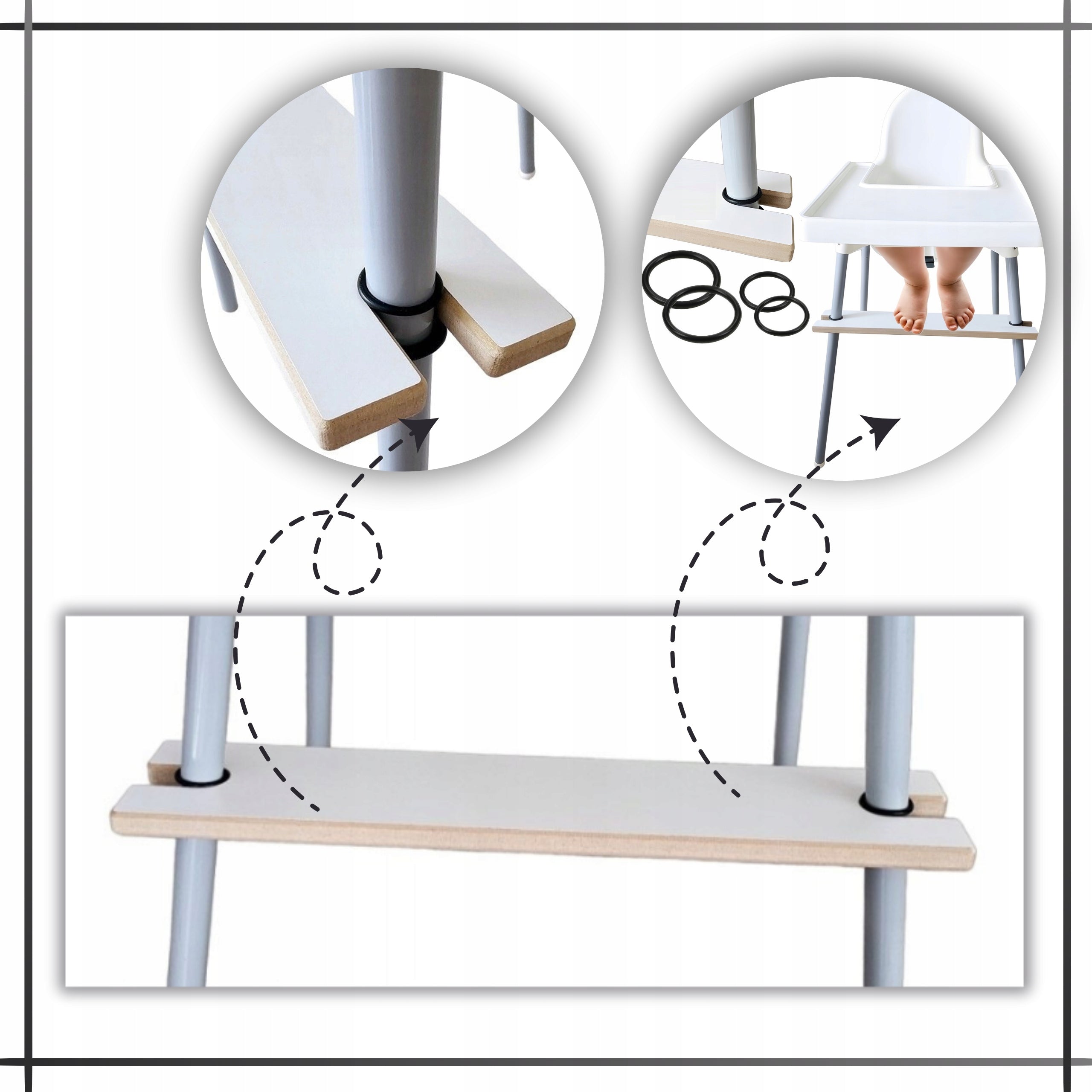 IKEA Antilop Bumblebee Chair Footrest for Baby White Adjustable Manufacturer code StabilizatorKK-001