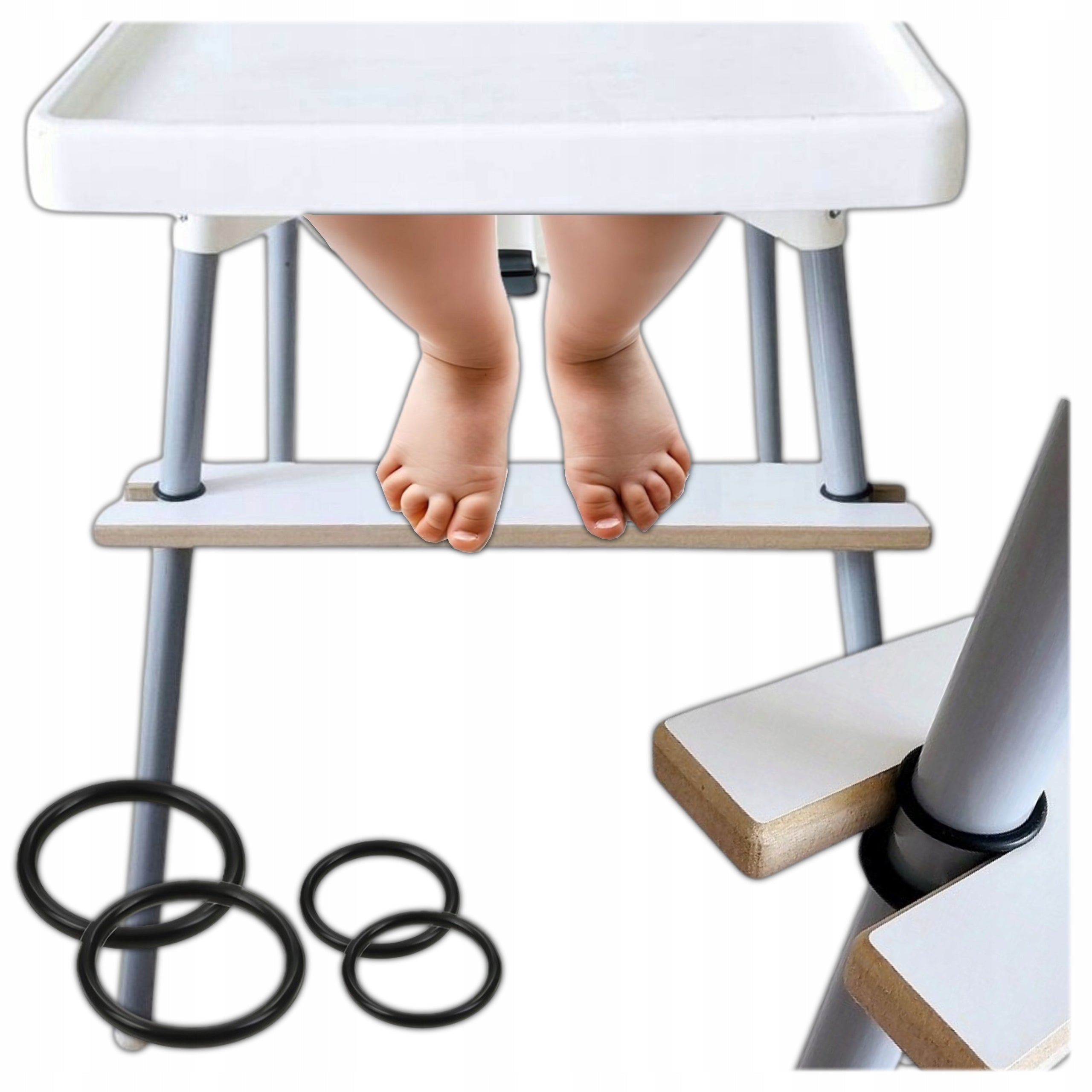IKEA Antilop Bumblebee Chair Footrest for Baby White Adjustable