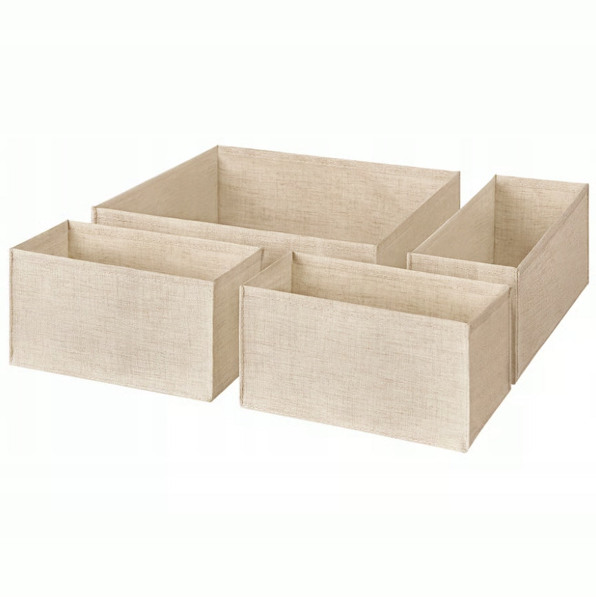 IKEA BOLLOSUND Drawer Organizers, 4 Pack, Beige