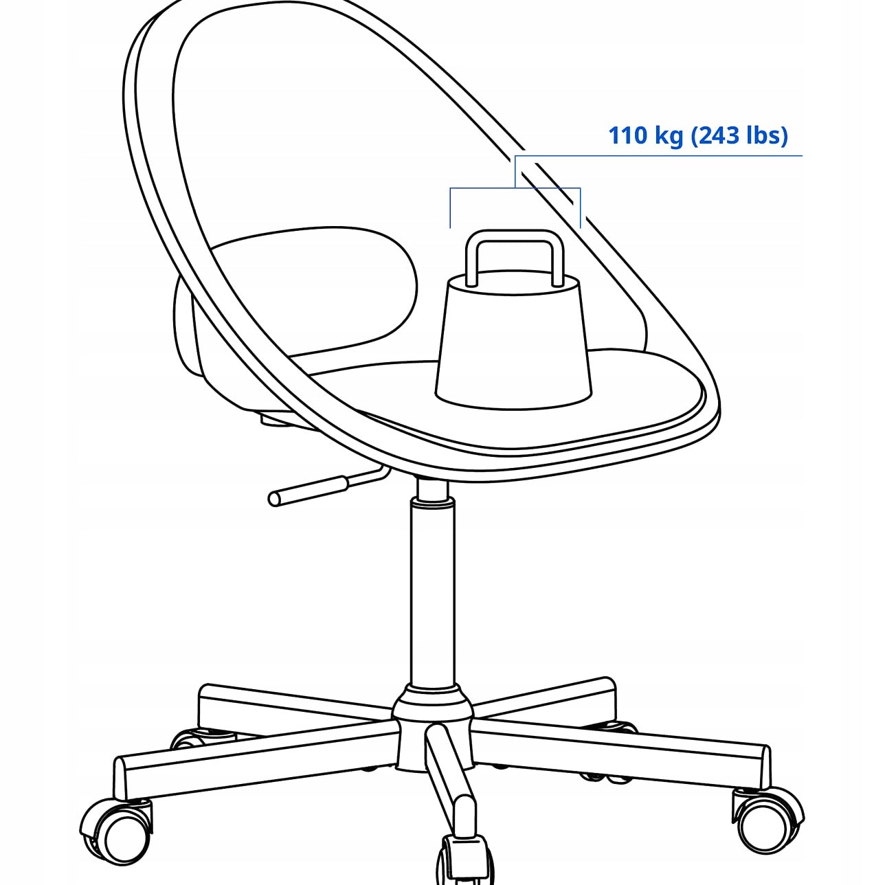 IKEA ELDBERGET MALSKÄR Swivel chair beige black Furniture depth 67 cm