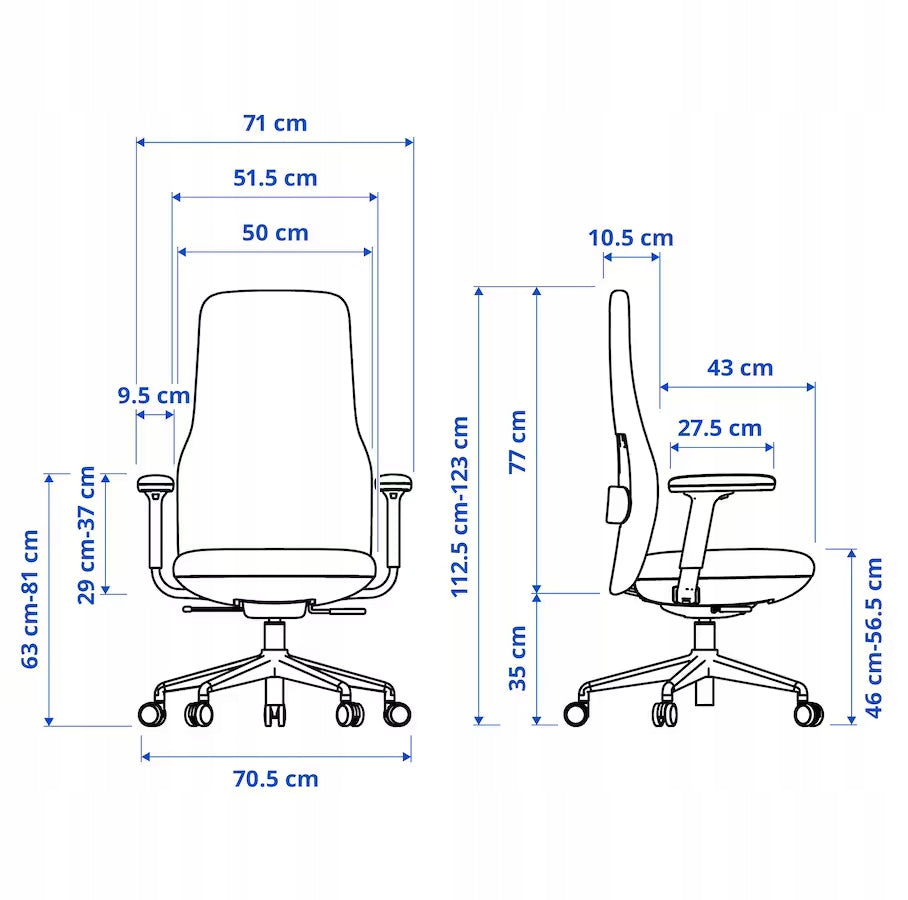 IKEA GRONFJALL Office chair with armrests, Letafors grey/black Brand IKEA