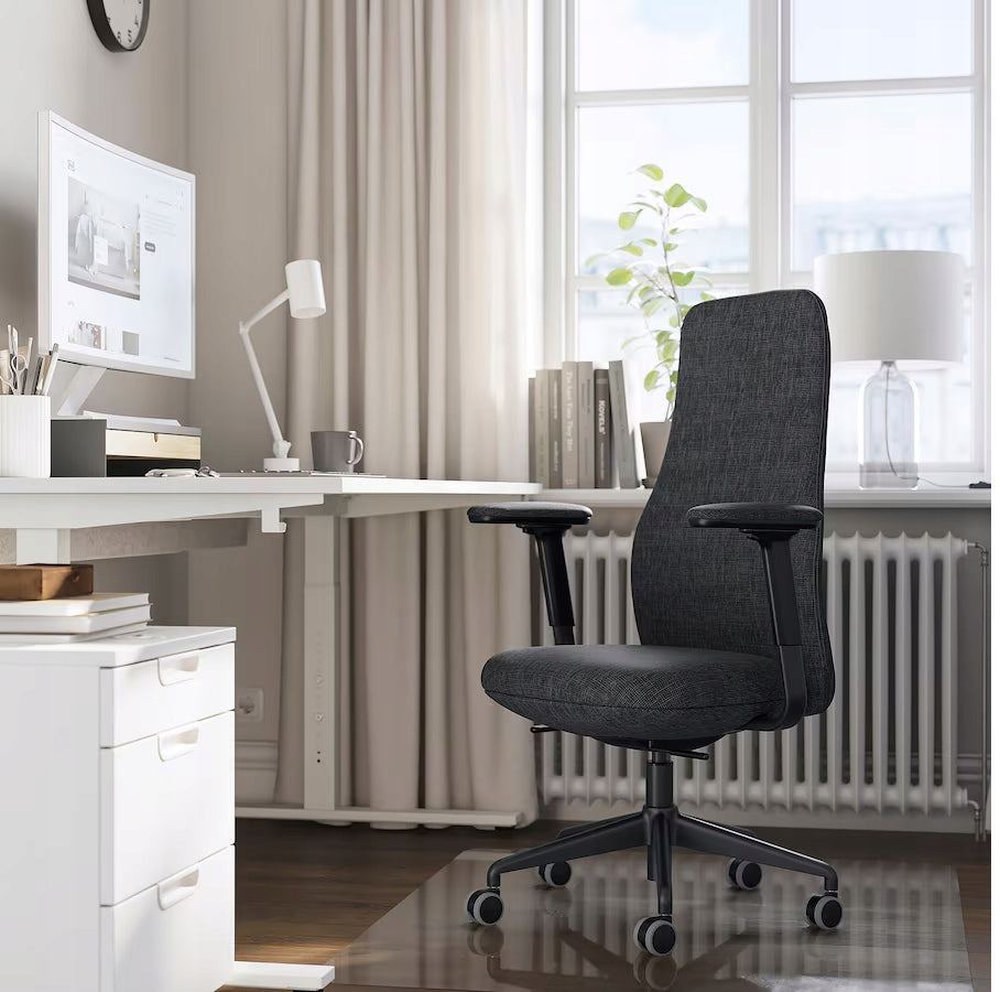IKEA GRONFJALL Office chair with armrests, Letafors grey/black Manufacturer code 00503440