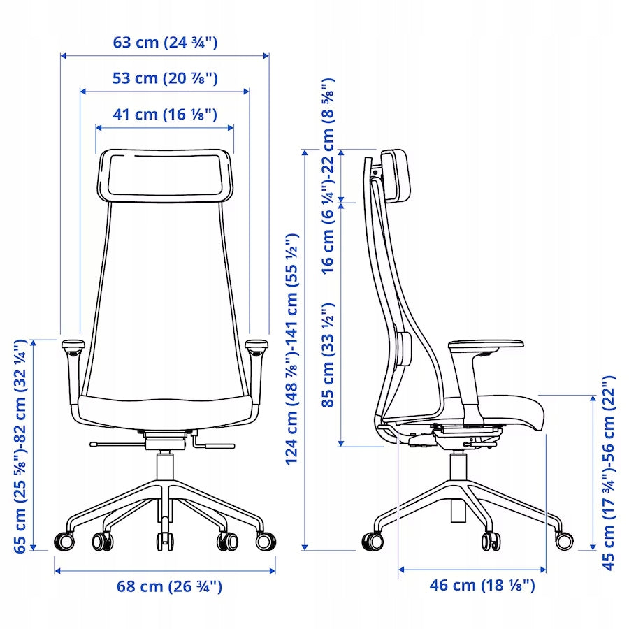 IKEA JÄRVFJÄLLET Office chair with armrests, Gunnared dark grey Manufacturer code 10605570