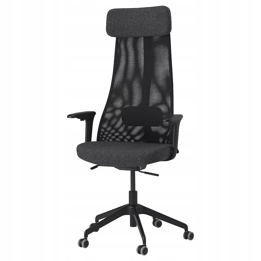 IKEA JÄRVFJÄLLET Office chair with armrests, Gunnared dark grey