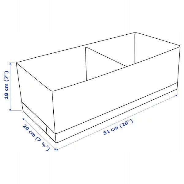 IKEA KNOCK BOX WITH COMPARTMENTS 20x51x18 WHITE Manufacturer code 804.744.34