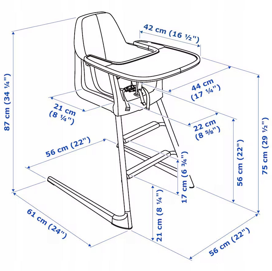 IKEA LANGUR Highchair 87 x 56 x 61 cm Manufacturer code 492.525.53