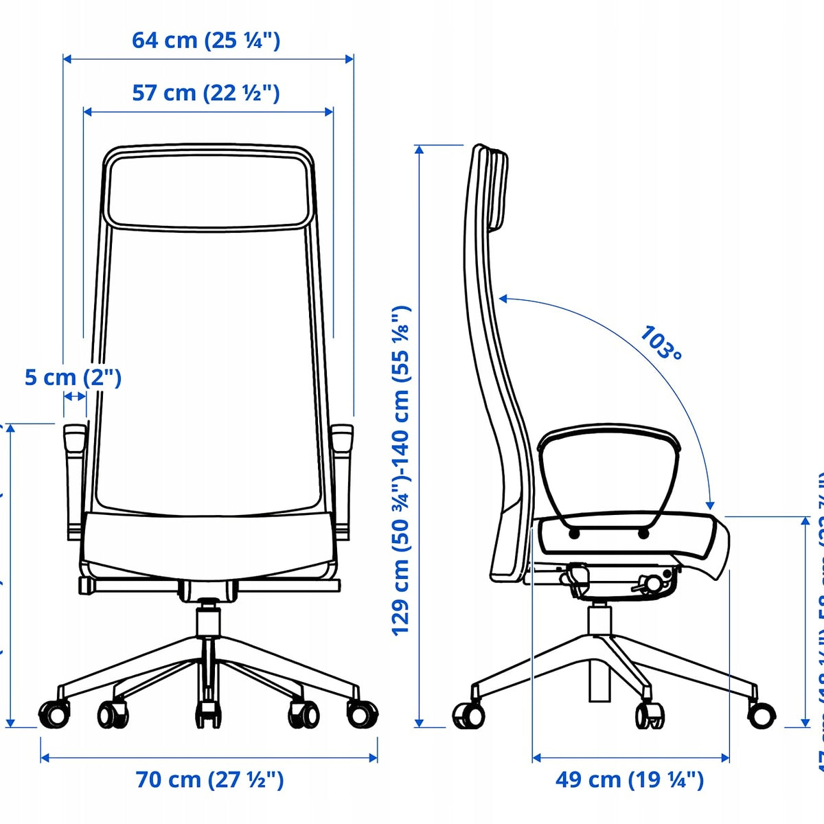 IKEA MARKUS Ergonomic Office Chair Vissle Dark Grey Brand IKEA