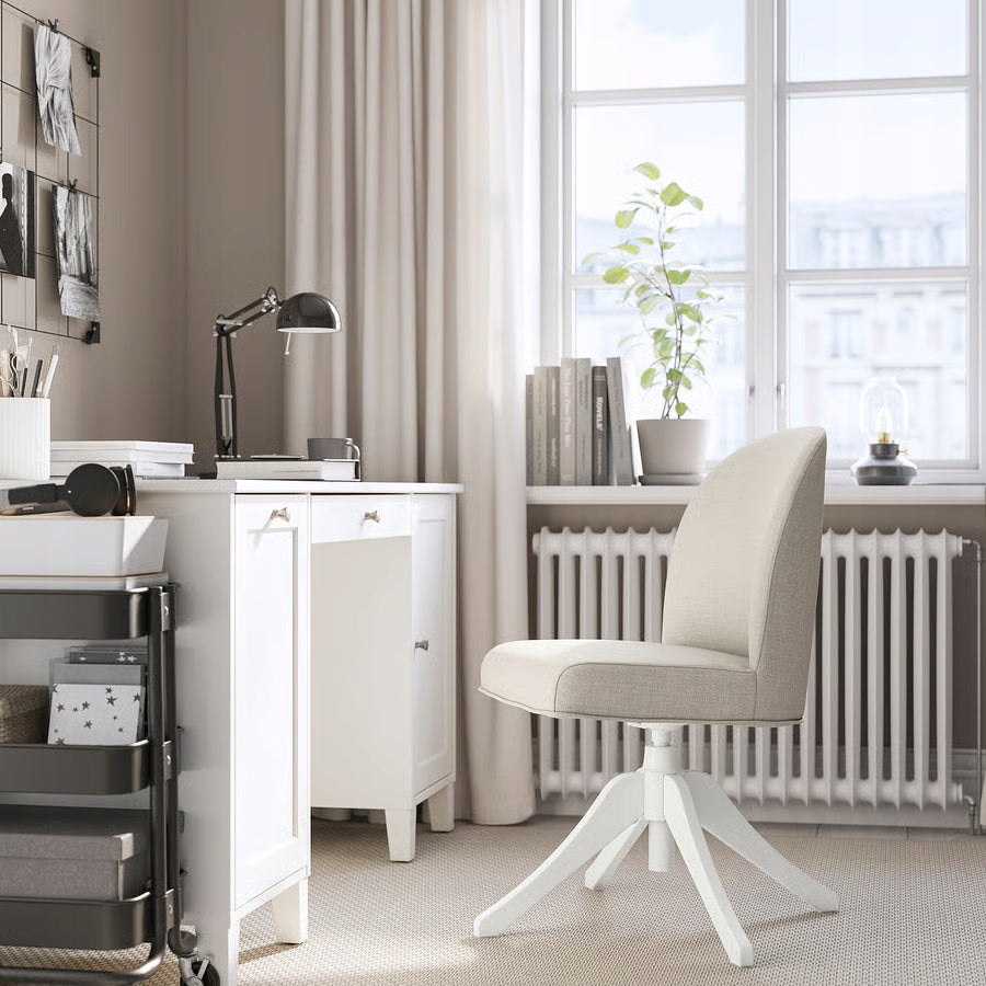 IKEA ROSENTORP Dressing table chair, office chair white/Kilanda beige Manufacturer code 20576553