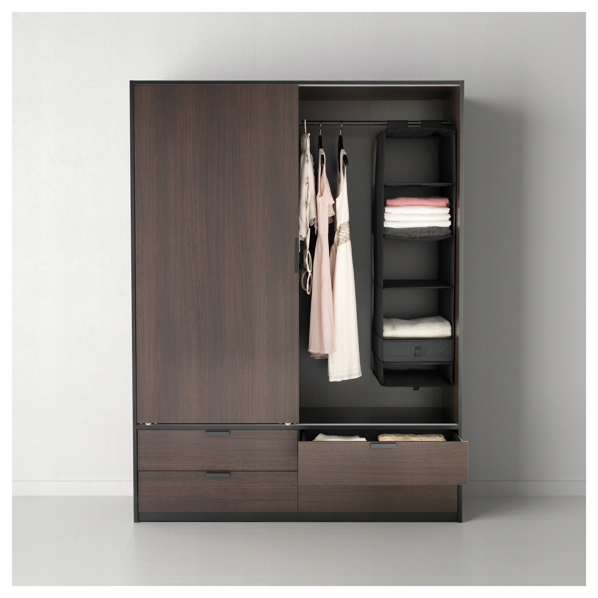 IKEA SKUBB Hanging shelf, 6 compartments, black, 35x45x125 cm Packaging status original