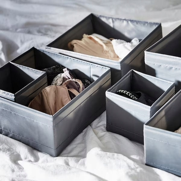 IKEA SKUBB set of containers 6 pcs. GREY # Manufacturer code 403.999.98