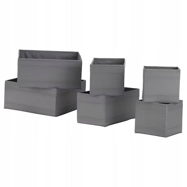 IKEA SKUBB set of containers 6 pcs. GREY #