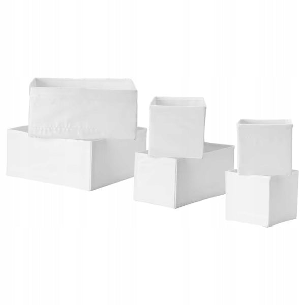 IKEA SKUBB set of containers 6 pcs. WHITE