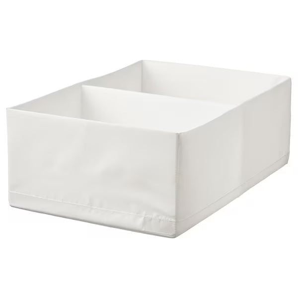 IKEA STUK Box with compartments white 34x51x18 cm