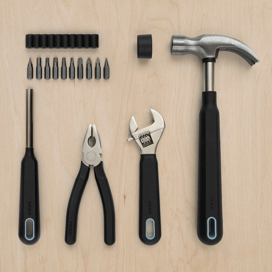 IKEA TRIXIG tool set 15 elements hammer pliers wrench bits Manufacturer code 904.927.86
