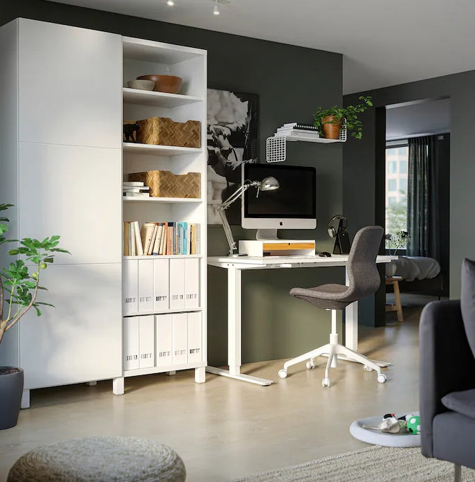 IKEA TROTTEN Height adjustable desk, white, 160x80 cm Manufacturer code 794.296.02