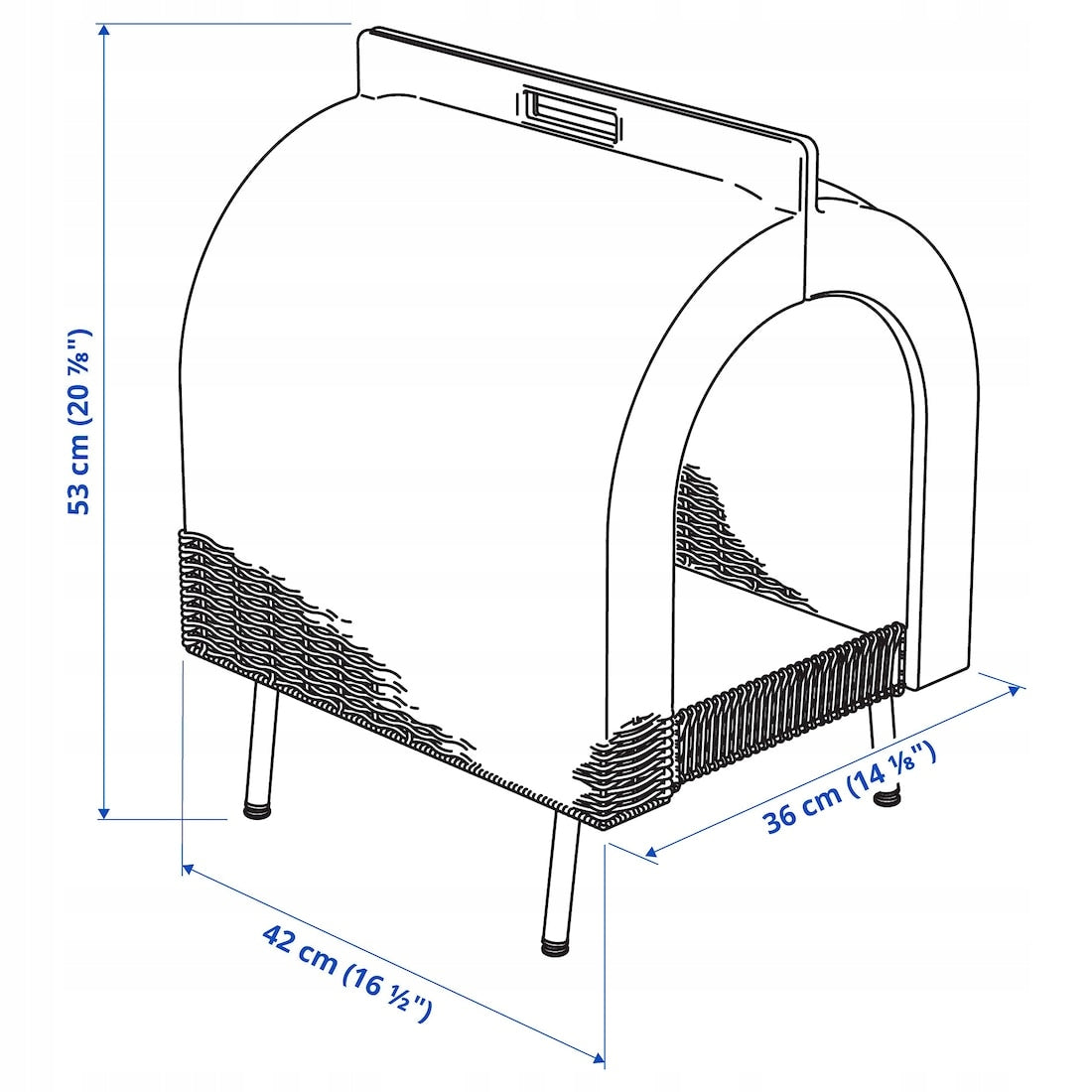IKEA UTSADD Cat house Booth with legs rattan 53 cm Packaging status original