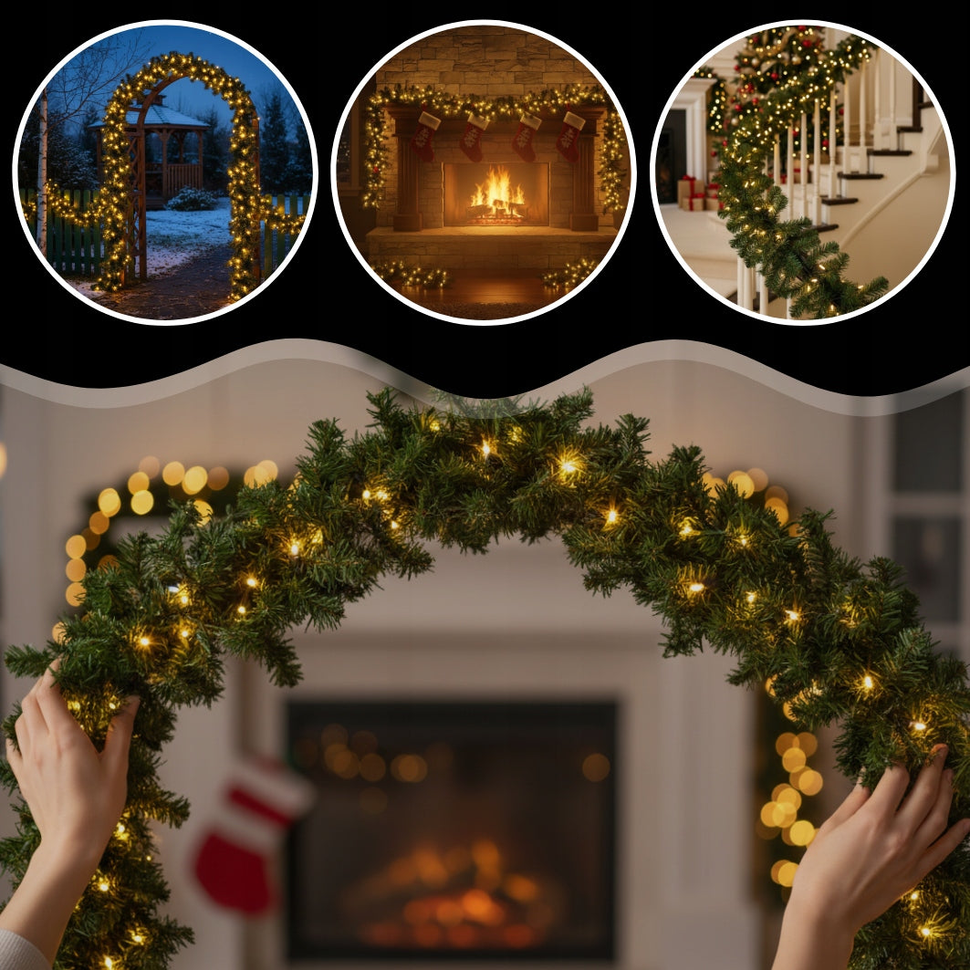 ILLUMINATED CHRISTMAS GARLAND FIR LED CHRISTMAS CHAIN DENSE 500 CM Manufacturer code GIRLANDA ŚWIĄTECZNA PODŚWIETLANA JODŁA 500CM