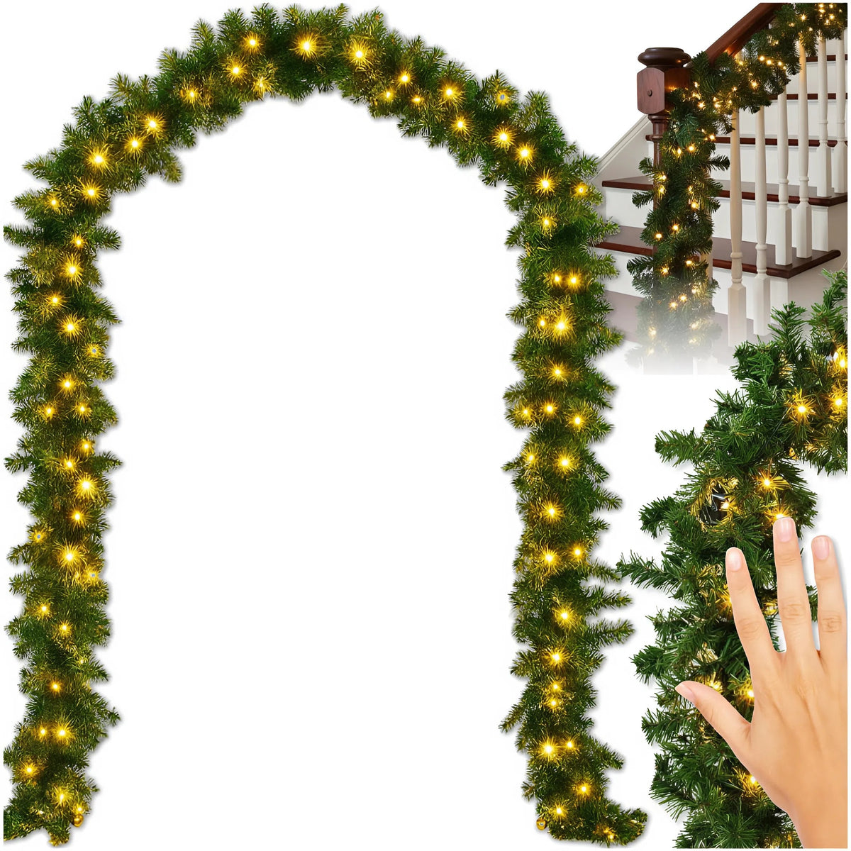 ILLUMINATED CHRISTMAS GARLAND FIR LED CHRISTMAS CHAIN DENSE 500 CM Packaging status original