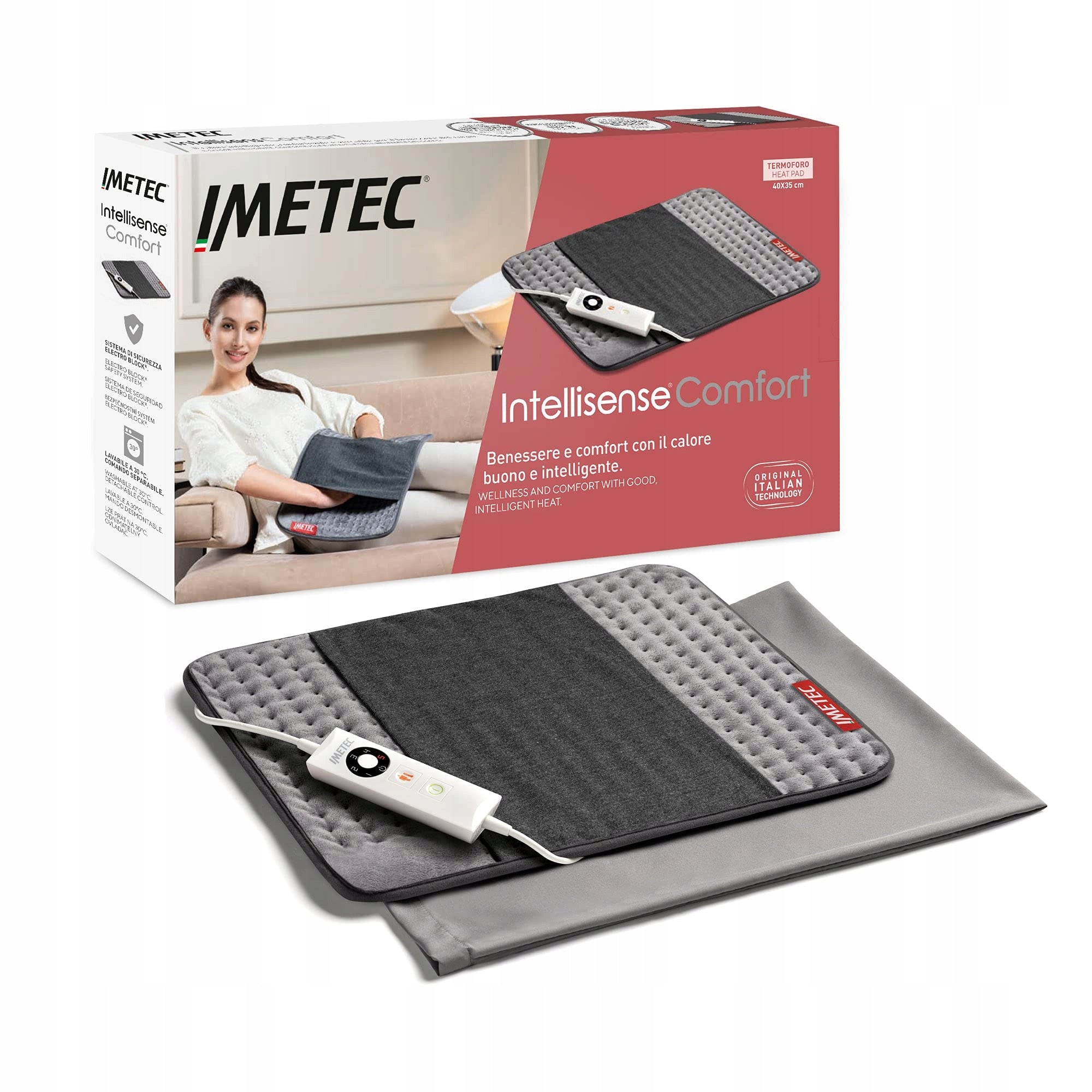 IMETEC Intellisense Heating Pillow For Back And Abdomen Hypoallergenic