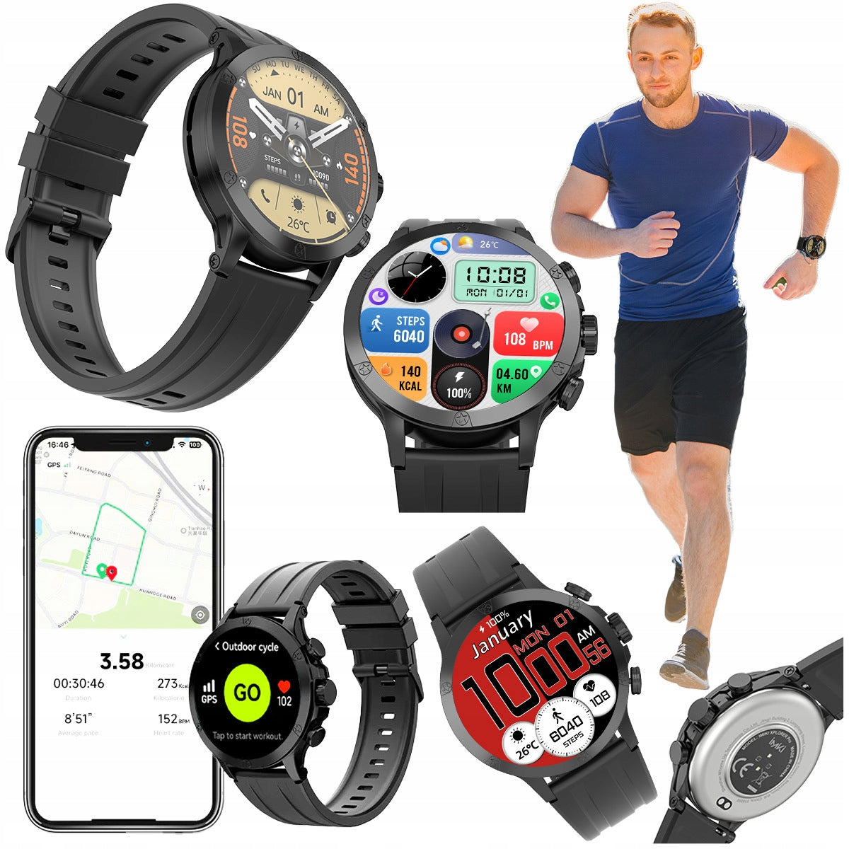 IMIKI Xplorer Pro AMOLED Smartwatch GPS sports watch running CONNECTIONS