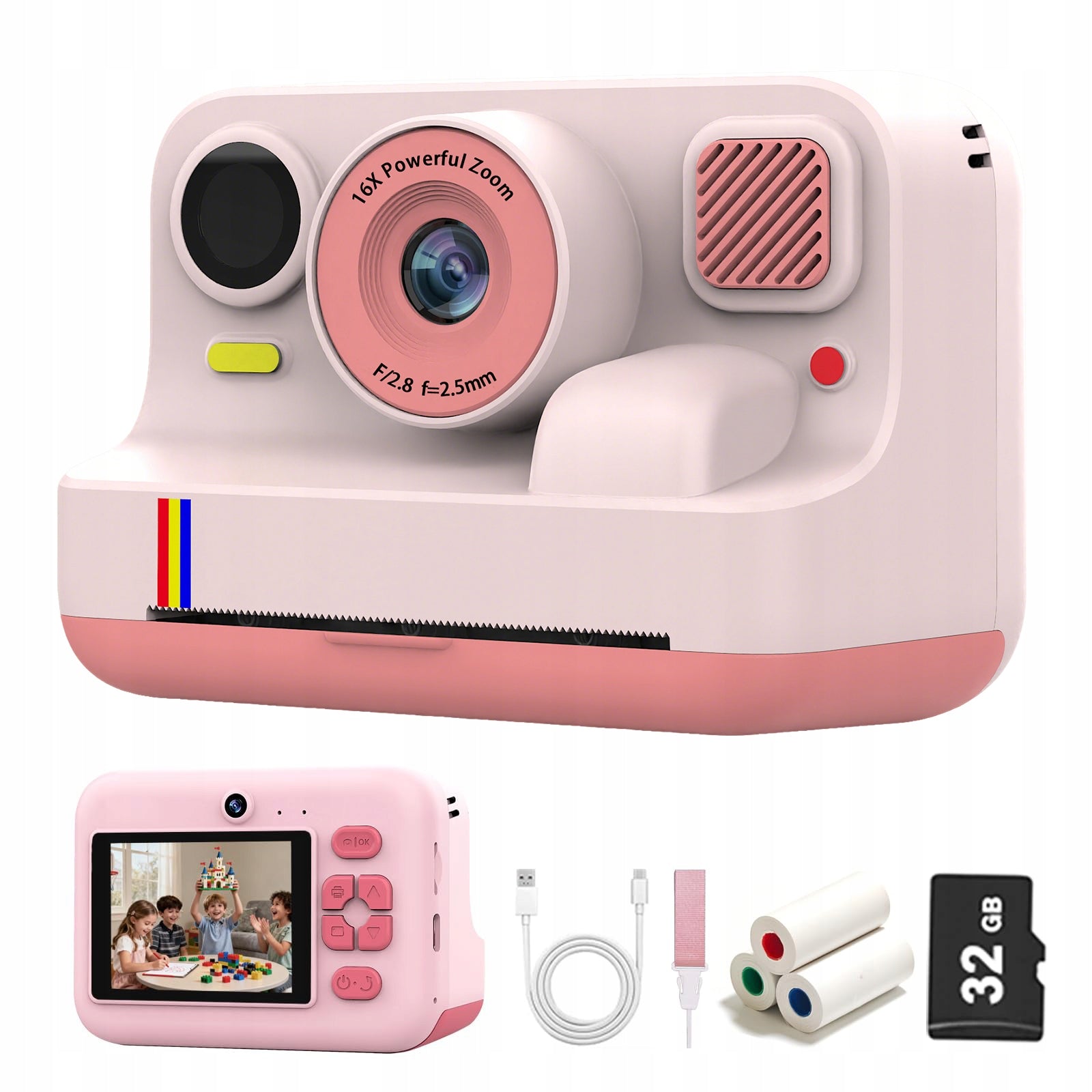 IMMEDIATE CAMERA PRINTER FOR CHILDREN PINK