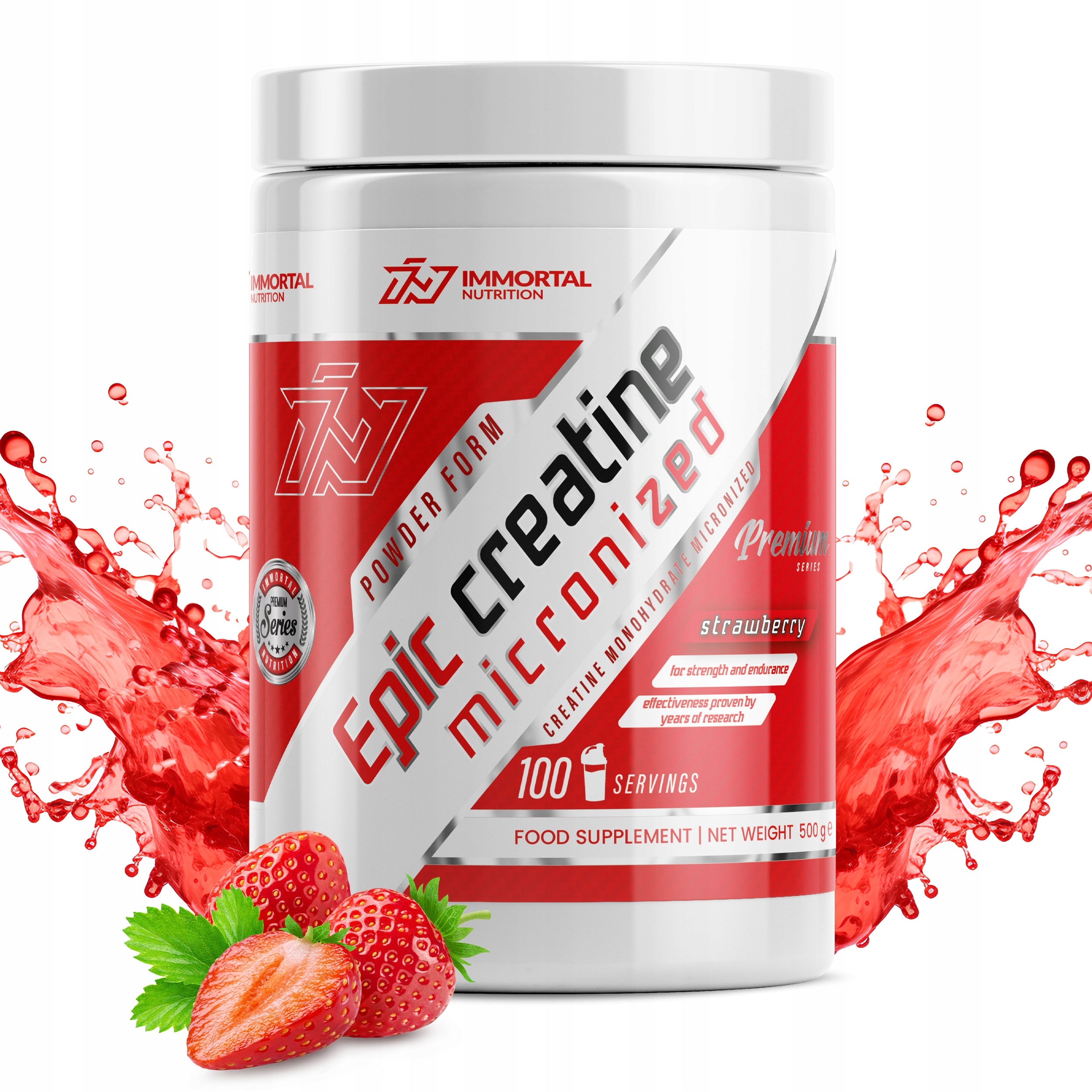 IMMORTAL EPIC CREATINE 500g CREATINE MONOHYDRATE TAURINE STRENGTH MASS