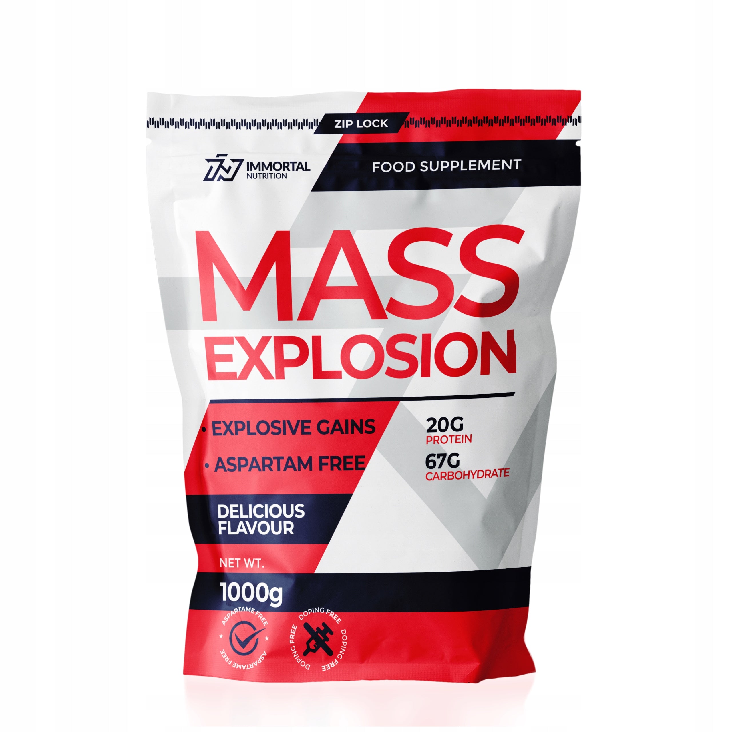 IMMORTAL MASS EXPLOSION 1000 g Cookie Flavor Brand Immortal Nutrition