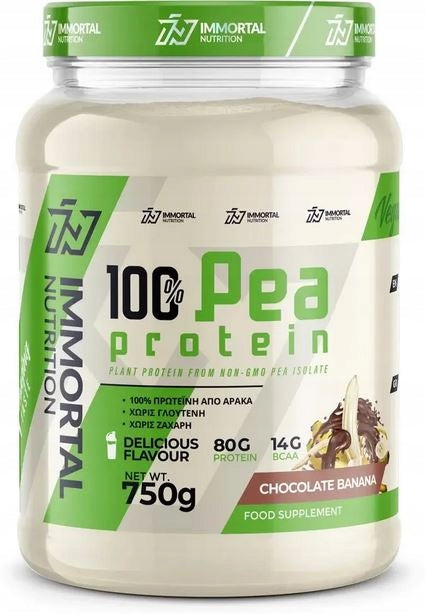 IMMORTAL NUTRITION 100% Pea Protein 750g CHOCOLATE BANANA VEGAN