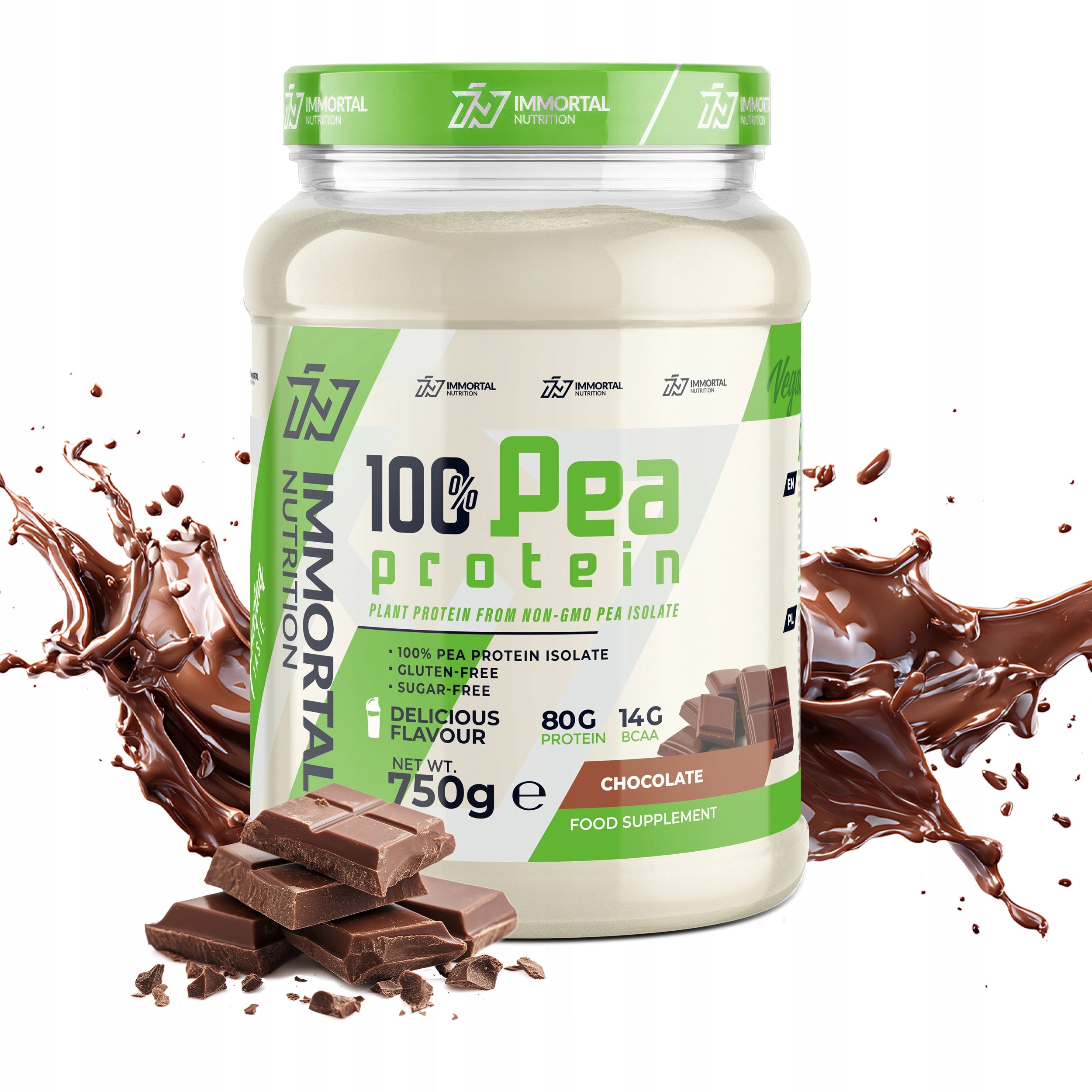 IMMORTAL PEA PROTEIN 750g PEA PROTEIN WHEY 100% VEGAN PROTEIN
