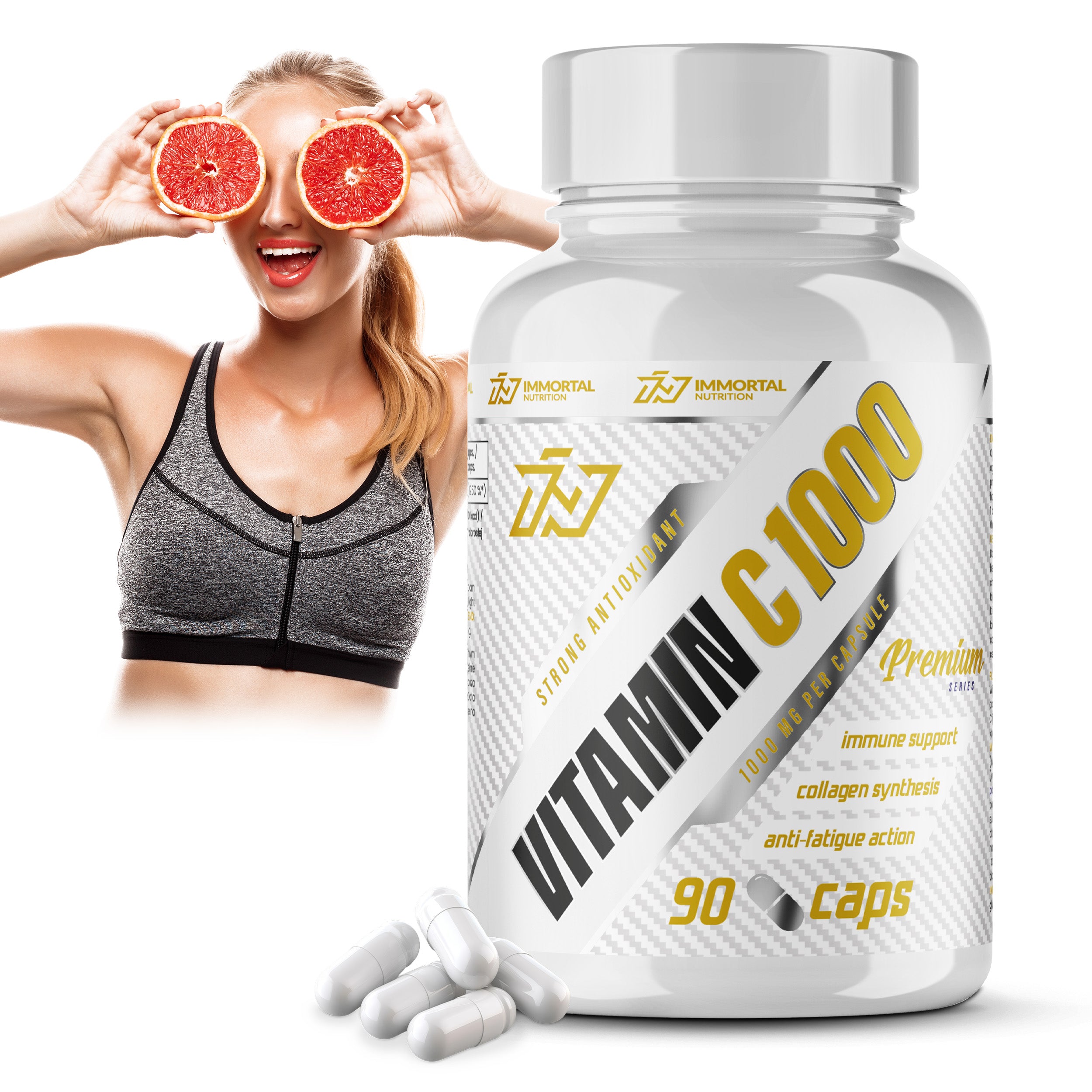 IMMORTAL VITAMIN C 1000mg 90caps STRONG IMMUNITY