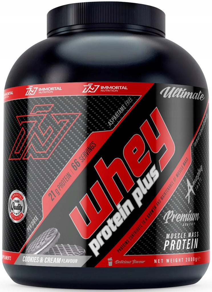 IMMORTAL WHEY PROTEIN PLUS 2000g PROTEIN WPC 2kg Taste Cookie with Cream