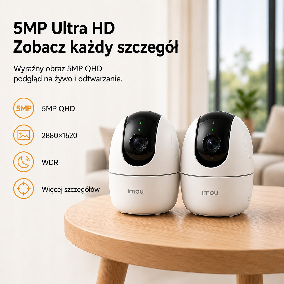 IMOU Ranger 2C Pro 5MP Kamera IP WiFi 360° PTZ Wewnętrzna X2