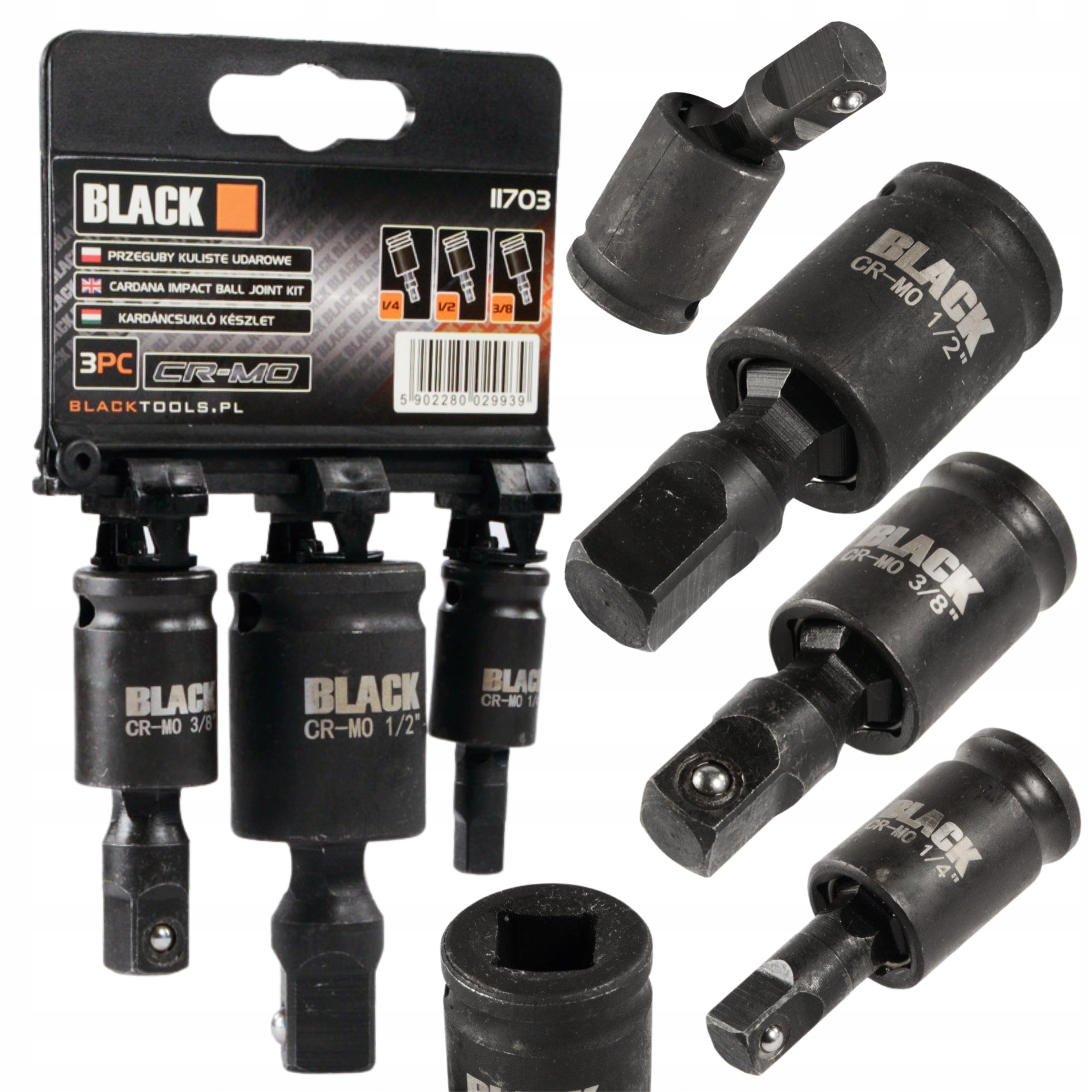 IMPACT BALL JOINT 1/2 1/4 3/8 SET