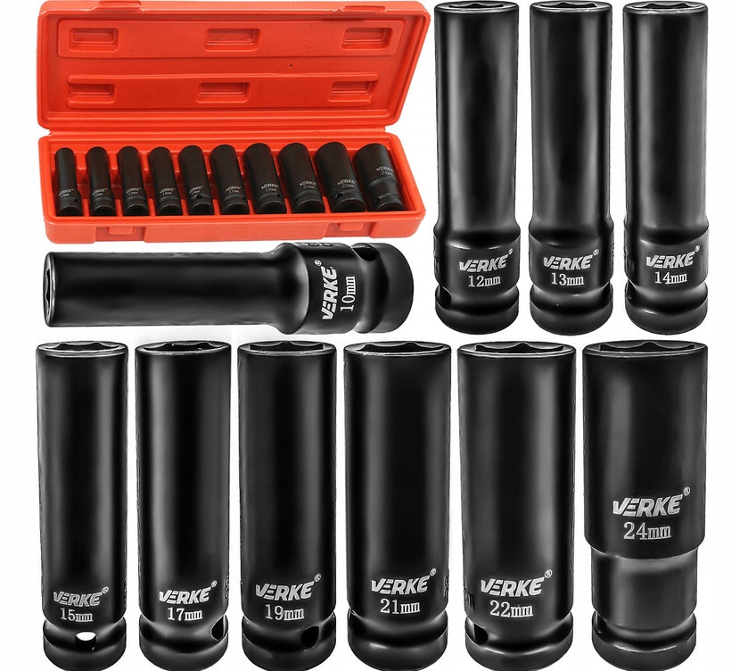 IMPACT CAPS 1/2 LONG SOCKET WRENCH IMPACT SOCKET SET 10-24