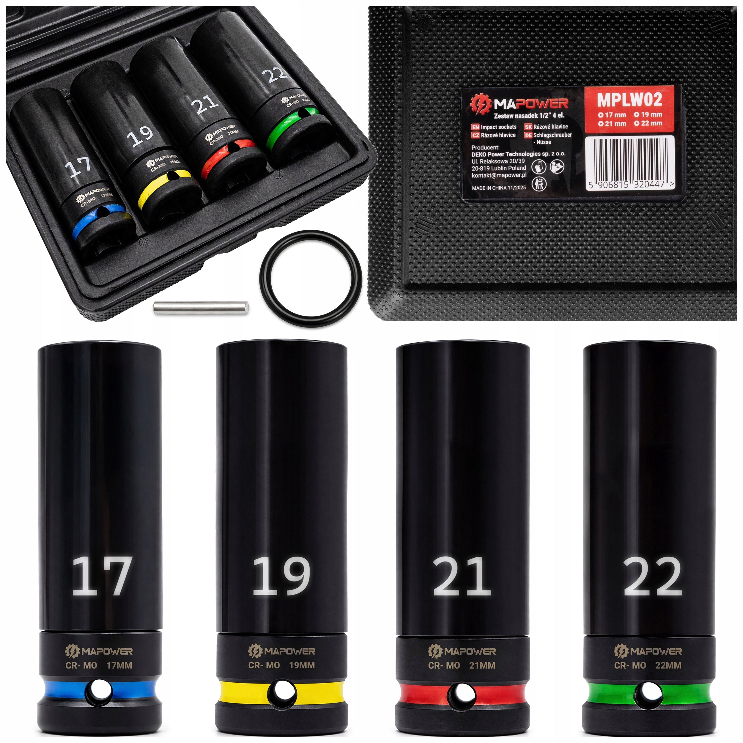 IMPACT CAPS 1/2 SET OF CAPS FOR ALLOY WHEELS LONG 17 19 21 22