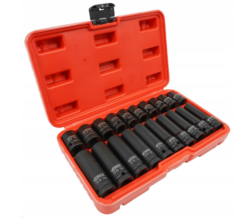 IMPACT CAPS 1/2 SHORT LONG IMPACT SOCKET WRENCH SET 10-19 Brand Verke